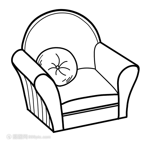 沙發(fā)簡筆畫線稿
